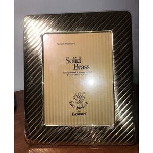 Vintage Loui Michel Cie Solid Brass Hand Polished 8x10 Lacquer Coated Frame